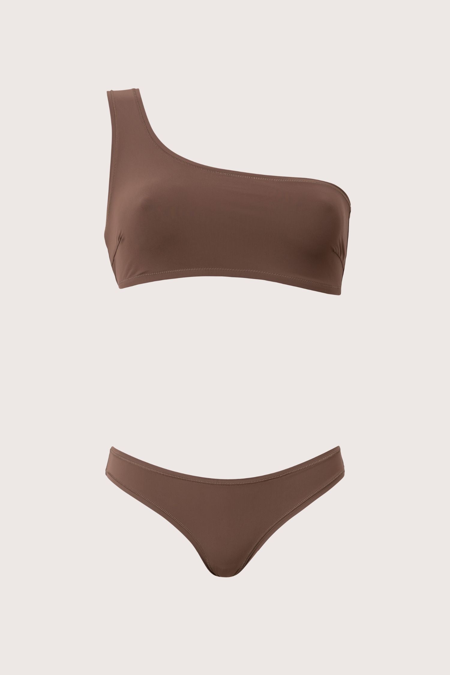 One Shoulder Low-Rise Set Chocolate Brown (2er Set)