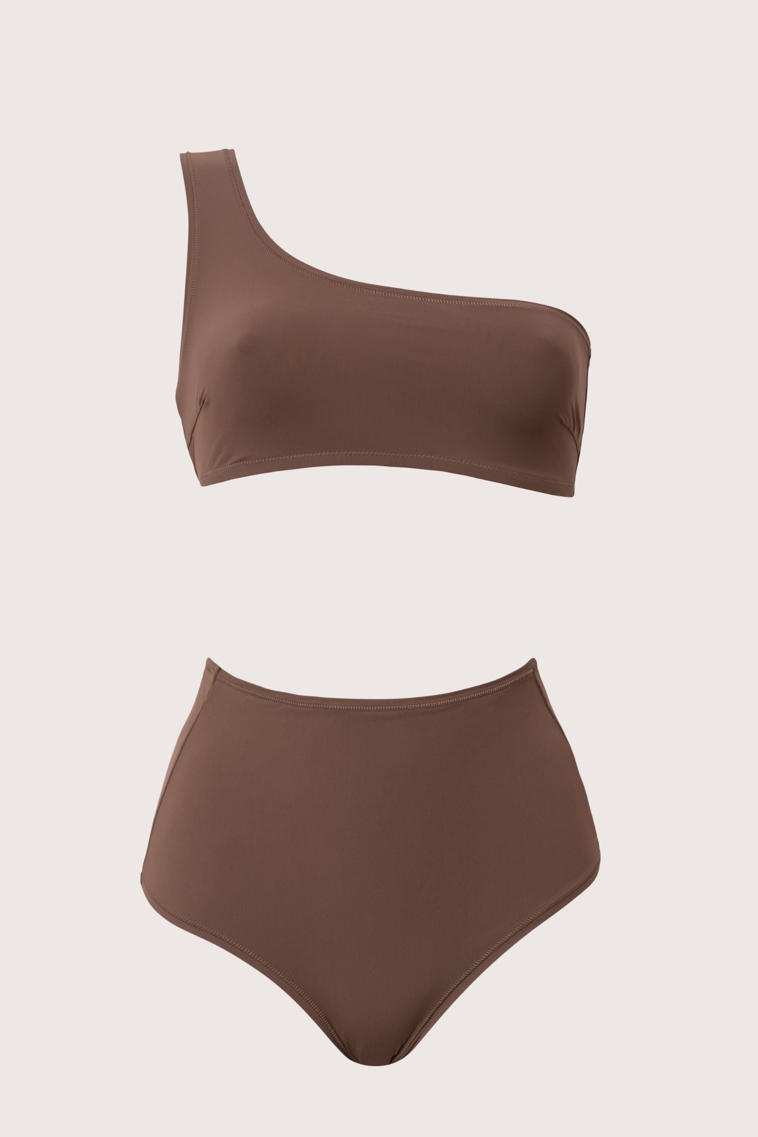 One Shoulder High-Rise Set Chocolate Brown (2er Set)