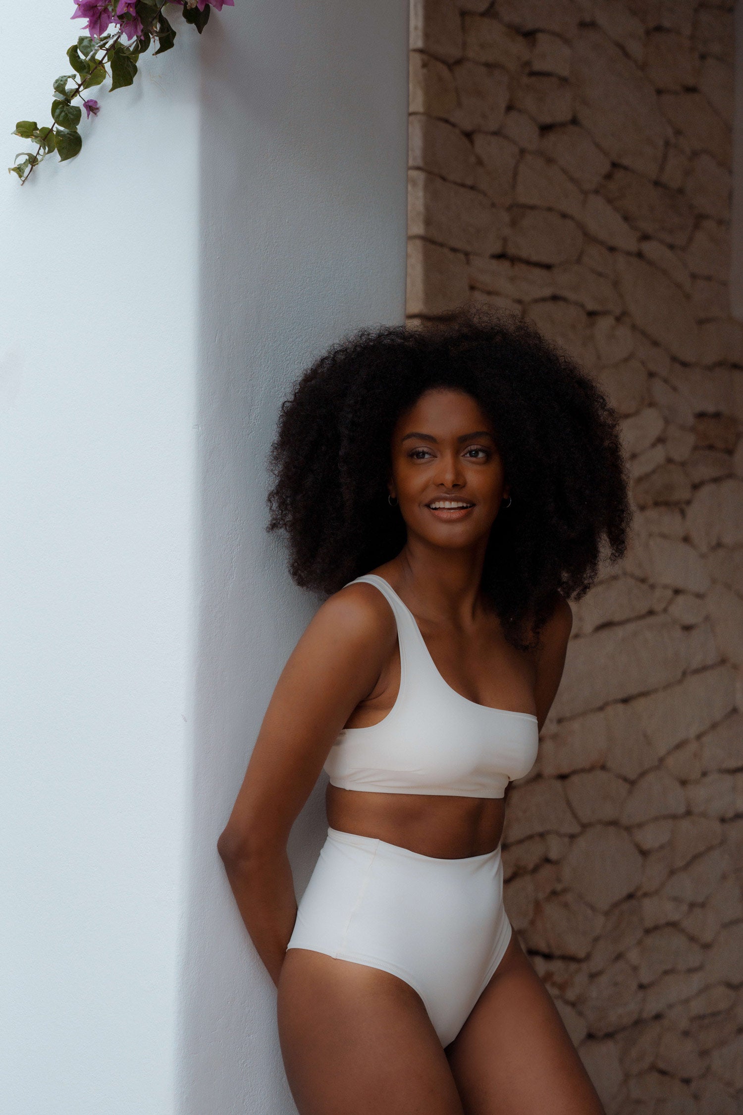 One Shoulder Top - Cream White