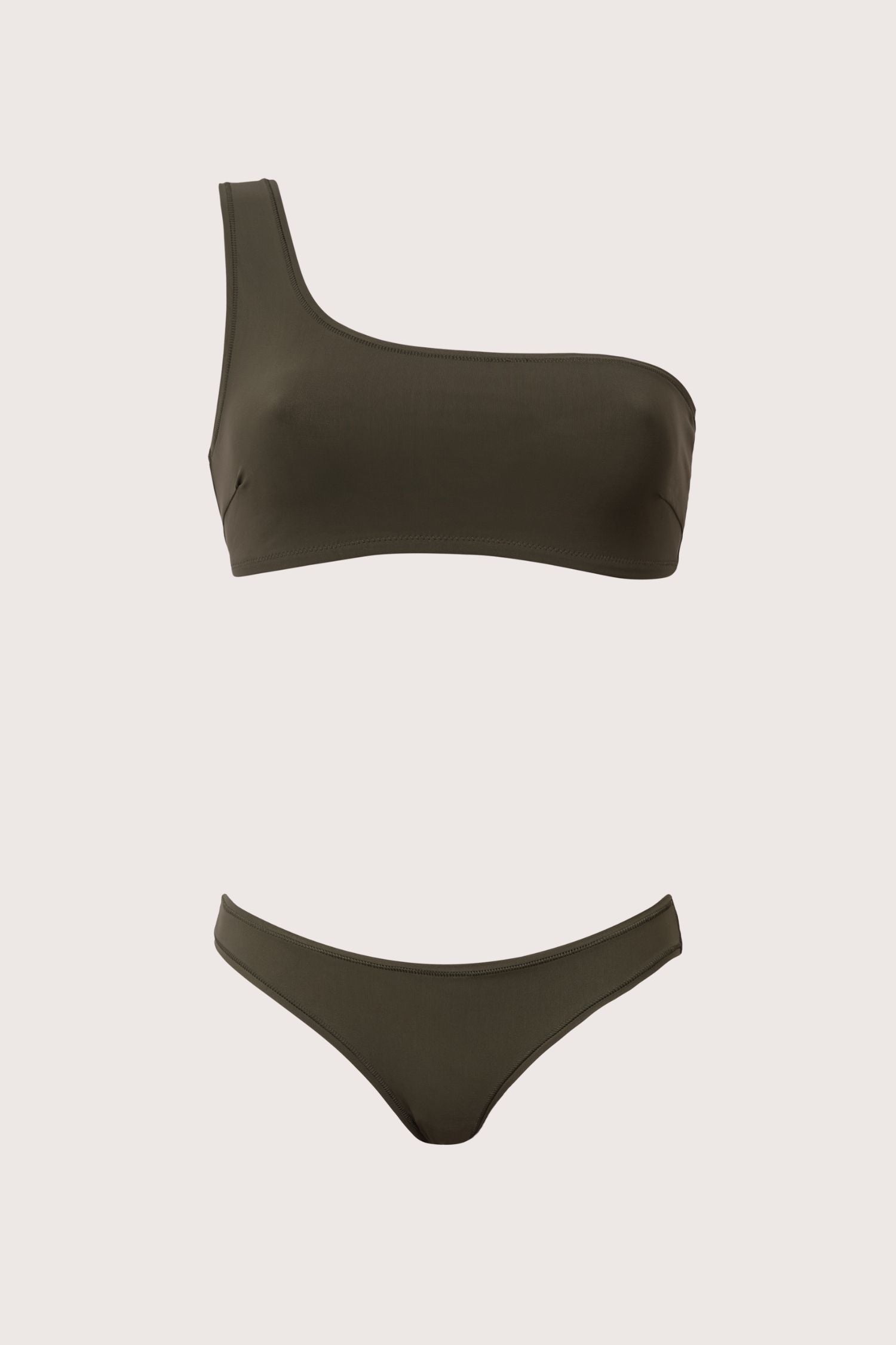 One Shoulder Low-Rise Set Forest Green (2er Set)