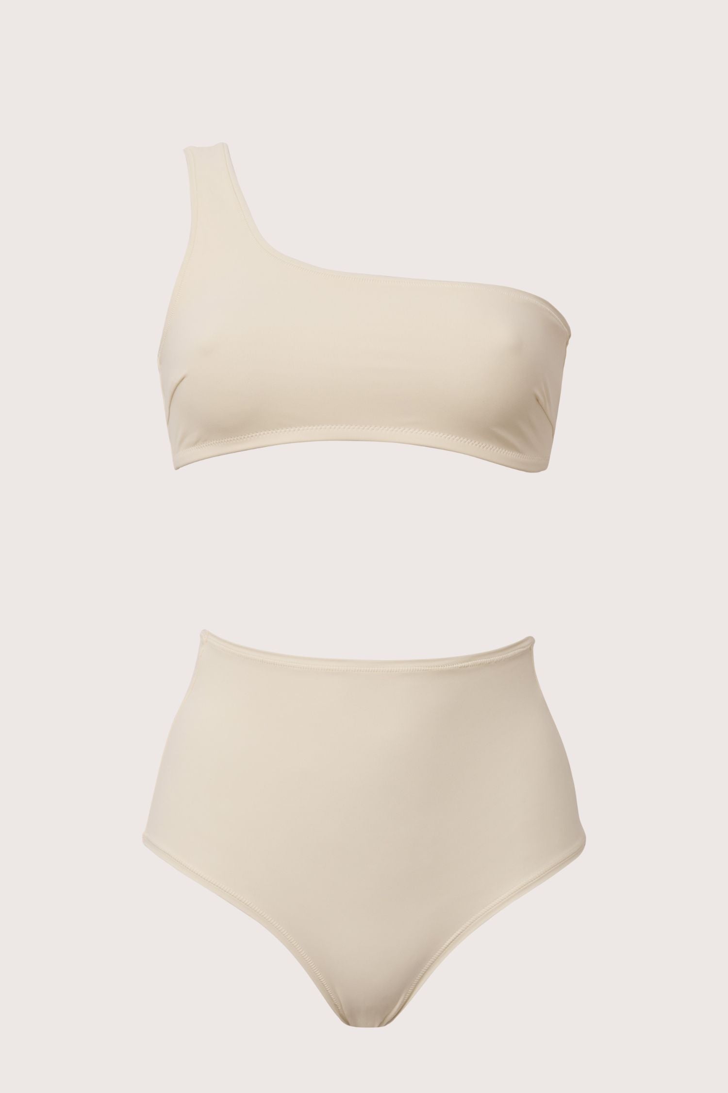 One Shoulder High-Rise Set Cream White (2er Set)